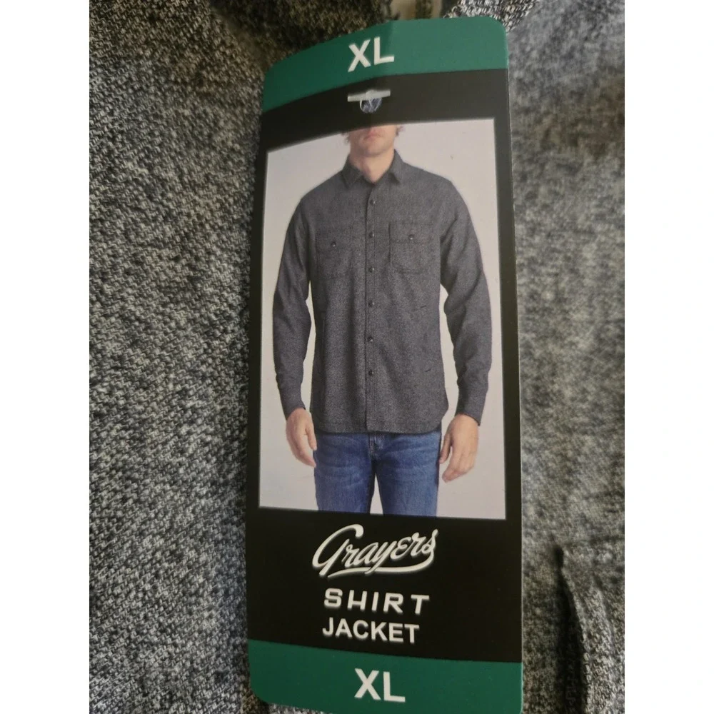 Grayers Outdoor Garments Shirt Jacket XL Gray Cold Weather Rated Shacket NWT